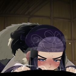 1:1 1boy 1girls animated asirpa bandana big_penis blush censor_bar censored deep_blush deepthroat earrings fellatio female female_penetrated fur_coat golden_kamuy heart heart-shaped_pupils looking_at_viewer loop male male/female male_penetrating male_penetrating_female male_pov mizumizuni oral oral_penetration oral_sex penis pov saliva sex shorter_than_30_seconds sloppy_blowjob sound sweat video