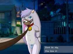 anthro billie_(billie_bust_up) billie_bust_up billiebustup blush chastity cub furry gag muzzle nude pet rule_63 skunket slave tied young