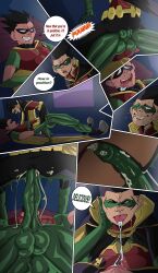 cum cum_in_ass cum_on_face damian_wayne dc dc_comics dick_grayson gay gay_domination gay_sex male nsfw robin_(damian_wayne) robin_(dc) robin_(dick_grayson) spandex spandex_suit summumee yaoi