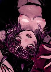 1girls areolae belly_button breasts fangs female female_only goth goth_girl horns indie_virtual_youtuber light-skinned_female light_skin maime_meow naked nipples phone pink_eyes red_nails saotome_1116 smartphone solo vampire vampire_girl virtual_youtuber