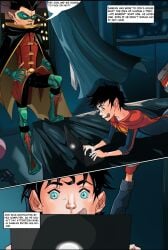 battle_of_the_supersons damian_wayne dc dc_comics jon-el jonathan_kent male male_only robin_(damian_wayne) robin_(dc) summumee superboy superboy_(jonathan_kent) supersons