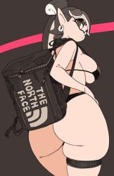 1girls alternate_breast_size ass bag big_ass big_breasts bikini black_hair brand_name breasts bubble_butt busty callie_(splatoon) company_logo dat_ass facial_markings female hand_on_hip huge_ass huge_breasts inkling large_breasts light-skinned_female light_skin long_hair looking_at_viewer nintendo pointy_ears sensual skindentation splatoon splatoon_(series) tentacle_hair thick_thighs thighs thong_ass voluptuous yellow_eyes yuta_agc