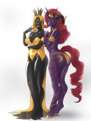 2girls akira_raikou bishoujo_senshi_sailor_moon bondage centauress clothing corruption crossover demon demon_girl demon_horns demon_tail enemy_conversion female female_only high_heels horse huge_ass huge_breasts human_to_anthro large_breasts leash mare multiple_girls navel purple_skin ranma-chan ranma_1/2 ranma_saotome succubus tagme thick_lips thick_thighs transformation usagi_tsukino wide_hips