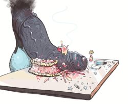 anthro big_penis cake candle dramamine elephant elephantid hair male_only precum pubes ruining_food