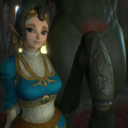 1boy 1girls 3d bimbo blonde_hair dark-skinned_male female ganondorf huge_cock male nintendo penis pointy_ears princess_zelda short_hair tears_of_the_kingdom the_legend_of_zelda threedust zelda_(tears_of_the_kingdom)