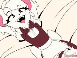 1boy 1femboy animated anthro anus ass asshole balls bedroom_eyes blush butt crossdressing femboy furry gay half-dressed legs_up loop mob_face mouse penis reggie_(whygena) smile white_fur whygena yaoi