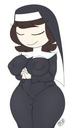 1girls jaiden jaiden_animations nipples_visible_through_clothing nun nun's_habit sole_female solo_female syscod thick_thighs youtube youtuber