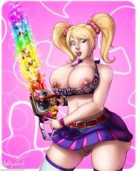 areolae bare_midriff big_breasts bimbo blonde_hair blue_eyes breasts bursting_breasts busty chainsaw cheerleader cheerleader_uniform clitoral_hood clitoris crop_top female female_focus female_only going_commando hourglass_figure juliet_starling labia large_breasts lollipop lollipop_chainsaw long_hair mightycock miniskirt nipple_slip nipples overflowing_breasts pinup pinup_pose pussy skirt tagme thick_thighs thighhighs twintails upskirt vagina wide_hips