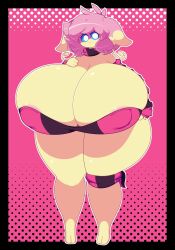 areola_slip audino big_breasts blue_eyes breasts dewbber game_freak generation_5_pokemon huge_breasts nintendo no_humans pink_hair pokémon_(species) pokemon pokemon_bw quote_(dewbber) thick_thighs wide_hips