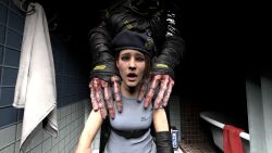 1female 1girls 1male 1monster 3d female funny girl jill_valentine monster nemesis_(resident_evil) resident_evil twistedraven