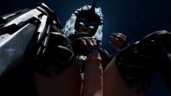 armor dark_background fortnite glowing_eyes menacing penis rubbing_penis unknown_artist valkyrie_(fortnite)