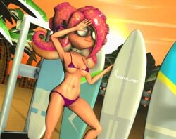 3d 3d_(artwork) beach bikini desti_(smg4) headphones lukas_3127 self_upload smg4 summer sunglasses surfboard