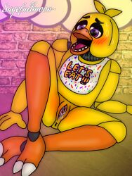 animatronic anthro anus avian bird blush bodily_fluids chica_(fnaf) chicken classic_chica_(fnaf) cum female five_nights_at_freddy's galliform gallus_(genus) genital_fluids genitals machine phasianid pussy pussy_juice robot sagefullmoon scottgames solo spread_pussy spreading steel_wool_studios sweat