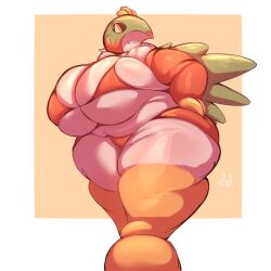 1girls 2023 anthro big_breasts bikini breasts chubby chubby_female cleavage curvy curvy_figure female furry hands_on_hips hawlucha huge_breasts huge_thighs large_breasts pokemon pokemon_xy shortstack solo solo_focus stevest58244496 thick_thighs viewed_from_below wide_hips