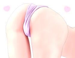 1girls aesthetic ass_focus butt_only covered_pussy female female_only heart light-skinned_female light_skin original panchira panties simple_background underwear violet_underwear white_background