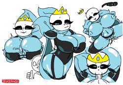 2d 2d_(artwork) 2d_artwork alternate_universe animated_skeleton big_breasts blowjob blue_eyes blueberry boobjob bowtie color female female_only female_sans garter_belt huge_ass huge_breasts juzu421 pov precum pressing_against_cheek queen rule_63 sans sans_au self_upload sex skeleton smile tagme thick_thighs thighhighs uncensored uncensored_breasts uncensored_penis uncensored_vagina underswap underswap_sans undertale undertale_(series) undertale_au undertale_fanfiction