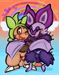 2023 balls blush chespin duo feral generation_6_pokemon genitals heart hi_res male male/male mammal nintendo noibat patches_(wanderlust) penis pinn_(wanderlust) pocketpaws pokémon_(species) pokemon pokemon_(species) pokemon_mystery_dungeon signature wanderlust