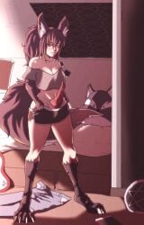 1futa 4_toes absurd_res animal_ears animal_feet animal_genitalia animal_hands animal_humanoid animal_legs animal_penis bed bedroom big_ass big_breasts big_penis blush body_fur booty_shorts breasts bulge bulge_through_clothing canid canid_humanoid canine canine_genitalia canine_humanoid canine_penis claws clothed clothing cock-tail commissioner_upload crop_top despoina detailed_background digitigrade_legs dipstick_tail erection feet fluffy_arms fluffy_legs fluffy_tail fox_ears fox_girl fox_humanoid fox_tail furry_legs furry_limbs futa_only futanari genitals green_eyes gynomorph hair hands_on_hips hi_res humanoid implied_futanari inner_ear_fluff intersex intersex_only knot kumiho large_ass large_breasts large_penis light-skinned_futanari light_body light_skin looking_at_viewer mammal mammal_humanoid markings monster_girl monster_girl_(genre) mostly_clothed panties paws penis pillow plushie ponytail purple_fur purple_hair red_penis seductive_look shadow shona_(pandora) shorts smiling smiling_at_viewer soles solo standing tail tail_markings tight_clothing tight_pants_(meme) toes translucent translucent_hair tuft tummy