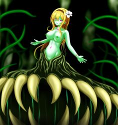 alraune female large_breasts navel plant_girl purutabu88 tagme wide_hips