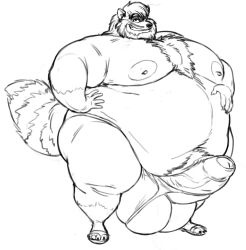 anthro balls beard belly belly_overhang big_balls big_belly big_moobs big_penis black_and_white chest_hair eth fat fat_arms fat_fetish fat_man fat_thighs foreskin furry furry_only hand_on_belly hand_on_waist huge_balls huge_belly huge_cock humanoid_penis hyper hyper_balls hyper_fat hyper_penis male male_only mammal moobs morbidly_obese morbidly_obese_anthro morbidly_obese_male nipples obese obese_anthro obese_male overweight overweight_anthro overweight_male penis pubic_hair raccoon sandals solo solo_focus solo_male tail thick_thighs underwear