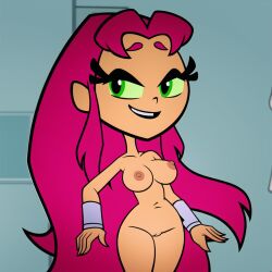 1girls ai_generated alien alien_girl big_eyes cartoon_network cats62 cute dc female green_eyes koriand'r large_breasts long_hair medium_breasts naked nipples nude pink_hair stable_diffusion starfire teen_titans teen_titans_go