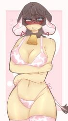 1girls big_breasts countryhumans countryhumans_girl cow_costume cow_ears germany_(countryhumans) look_at_camera panties solo solo_female vivcxvx