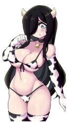 aria_(parororo) aria_wintermint big_breasts breasts cleavage cow_print female female_focus female_only lucyfercomic original original_character thick_thighs wide_hips