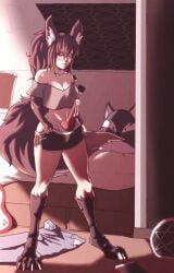 1futa 4_toes absurd_res animal_ears animal_feet animal_genitalia animal_hands animal_humanoid animal_legs animal_penis bed bedroom big_ass big_breasts big_penis blush body_fur booty_shorts breasts bulge bulge_through_clothing canid canid_humanoid canine canine_genitalia canine_humanoid canine_penis claws clothed clothing cock-tail commissioner_upload crop_top cum cum_leaking cum_on_penis despoina detailed_background digitigrade_legs dipstick_tail erection feet fluffy_arms fluffy_legs fluffy_tail fox_ears fox_girl fox_humanoid fox_tail furry_legs furry_limbs futa_only futanari genitals green_eyes gynomorph hair hands_on_hips hi_res humanoid implied_futanari inner_ear_fluff intersex intersex_only knot kumiho large_ass large_breasts large_penis light-skinned_futanari light_body light_skin looking_at_viewer mammal mammal_humanoid markings monster_girl monster_girl_(genre) mostly_clothed panties paws penis pillow plushie ponytail purple_fur purple_hair red_penis seductive_look shadow shona_(pandora) shorts smiling smiling_at_viewer soles solo standing tail tail_markings tight_clothing tight_pants_(meme) toes translucent translucent_hair tuft tummy