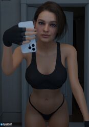 3d iphone jill_valentine resident_evil resident_evil_3 resident_evil_3_remake selfie spendthrift