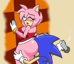 1boy 1girls against_wall ahe_gao amy_rose anthro ass_expansion ass_worship blush bottomless color edit eulipotyphlan face_in_ass female green_eyes huge_ass large_breasts male pink_hair roga14 sega sonic_(series) sonic_the_hedgehog thick_thighs wide_hips