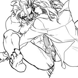 2boys abs anal birthmark black_and_white blush braid closed_eyes cum cum_in_ass dio_brando ejaculation erection father_and_son feet full-face_blush gay giorno_giovanna huang_lia incest joestar_birthmark jojo's_bizarre_adventure long_hair long_sleeves male/male male_focus male_only monochrome multiple_boys muscular muscular_male nipples no_color nude open_mouth pectorals penis sex soles testicles toes vento_aureo yaoi