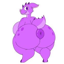 1:1 alpha_channel anthro anus ass bat_nose bent_legs big_anus big_breasts big_butt breasts chubby_female darylanimates14 female head_spikes hi_res horn huge_anus huge_breasts huge_butt long_ears looking_back monster puffy_anus purple_body purple_eyes reptile scalie sharp_teeth short_horn short_stack small_horn solo spiked_tail spikes spikes_(anatomy) tail teeth thick_thighs