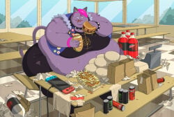anthro anthro_only cat_girl fat_female fat_fetish jeetdoh obese_female ssbbw