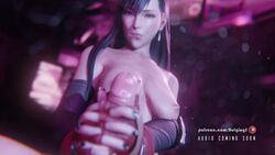 1boy 1girls 3d animated black_hair black_nails blender bouncing_breasts breasts brown_eyes bulgingsenpai cum cum_on_body cum_on_hand cumshot dissidia dissidia_final_fantasy earrings ejaculation female final_fantasy final_fantasy_vii gloves handjob light-skinned_male light_skin looking_at_viewer male nail_polish no_sound pale-skinned_male pale_skin pink_nipples pov sfm tifa_lockhart topless uncensored video
