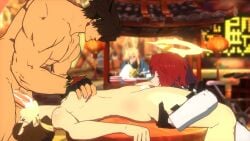 2girls blowjob blush bridget deepthroat grabbing_another's_breast guilty_gear guilty_gear_strive jack-o'_valentine kuradoberi_jam licking_pussy lolikill looping_animation pussy_juice raped_female saliva saliva_trail sol_badguy sound tagme teamwork video voice_acted watching