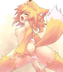 animal_ears anus blonde_hair censored cervix clitoris cum cum_in_pussy cum_inside cute_fang elbow_gloves fox_ears gloves moonlight_flower nakadashi nipples oppai penis pointless_censoring pussy ragnarok_online saliva sex short_hair solo spread_pussy tail thighhighs tsuderou vaginal_penetration