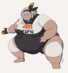 bea_(pokemon) dark-skinned_female fat_female jeetdoh nintendo obese_female ssbbw sumo_wrestling