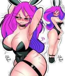 armpits arms_up big_ass big_butt big_thighs big_tits big_titties bunny_ears bunny_girl bunny_girl_suit bunnysuit clothing curvaceous curvaceous_female curvaceous_figure curvy curvy_figure curvy_hips feet feet_fetish female female_focus female_only lingerie long_hair original original_character purple_hair zazpixel