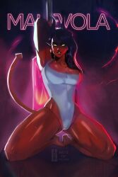 armpit armpits arms_up arts_of_paloma ass_visible_through_thighs biceps big_breasts black_hair breasts cameltoe cleavage crotch demon demon_girl demon_horns demon_humanoid demon_tail devil devil_girl devil_horns devil_tail dispatch_(game) female female_only groin hips large_thighs legs leotard malevola_gibb muscular muscular_female muscular_thighs no_pupils pointy_ears red_body red_skin seductive seductive_pose sexy spandex stripper stripper_pole thick_thighs thighs wavy_hair wide_hips yellow_eyes