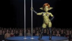 ai ai_art functionally_nude goblin goblin_female leather_boots leather_gloves nipple_pasties orange_hair original_character pubic_hair pussy realistic red_hair short_hair shortstack strip_club stripper_pole warcraft world_of_warcraft
