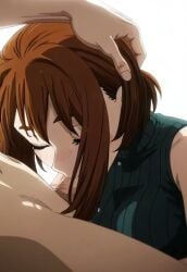 1boy 1girls adult_female ai_generated blowjob brown_hair clothed_female_nude_male fellatio large_breasts longer_than_10_seconds my_hero_academia ochako_uraraka shorter_than_30_seconds straight tagme vertical_video video