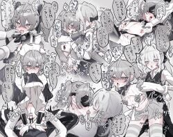 1boy 1girl apron bar_censor bdsm bell belt_collar black_bow black_collar black_dress black_pants black_thighhighs black_vest blindfold blush bound bow breast_cutouts butler censored clothes_in_mouth collar collared_shirt commentary_request cowgirl_position crossdressing crossdressing_(ftm) crossdressing_(mtf) detached_sleeves dildo dildo_gag doggystyle dokomilk dress dress_in_mouth female_butler femdom frilled_apron frilled_panties frilled_sleeves frills gag grabbing_another's_tongue grey_background grey_eyes grey_skirt grey_thighhighs hair_bow heart hetero highres jingle_bell latex latex_thighhighs long_hair long_sleeves looking_at_another looking_at_viewer maid maid_apron maid_headdress male_focus male_maid male_penetrated miniskirt motion_lines mouth_hold multiple_views navel neck_bell nipple_clamps nipple_stimulation nipple_stimulation_(female_on_male) nipple_tweak nose_blush open_mouth original panties pants pegging penis penis_bow pleated_skirt puffy_sleeves sex sex_from_behind sex_toy shirt skirt sound_effects speech_bubble stomach straddling strap-on striped_clothes striped_thighhighs sweat teeth thighhighs tongue tongue_out trap twintails underwear upper_teeth_only vest vibrator vibrator_on_nipple waist_apron white_panties white_shirt