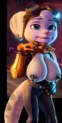 1girls alt anthro big_breasts breasts busty carcl3_owe ear_piercing edit edited_official_artwork enormous_breasts female female_only giant_breasts gigantic_breasts ginormous_breasts hand_on_hip huge_breasts large_breasts massive_breasts piercing ratchet_and_clank rivet_(ratchet_and_clank) video_games