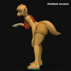 1girls anthro bambookat black_background bored clara_(meesh) claws female flip_flops furry furry_female nude piercings smartphone tagme video