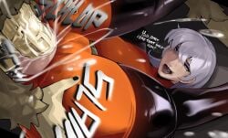 anal anal_sex cum cum_in_ass cum_inside drew_saturday english_text female fiskerton milf mostly_clothed nale ripped_clothing ripped_pants smeared_lipstick smug_ghost the_secret_saturdays white_hair