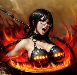 ai_generated bad_end bayonetta bondage breasts cannibalism cooking cooking_pot cooking_vore female fire food food_fetish food_humanoid food_is_ready food_play food_preparation fresh_meat future_food hell huge_breasts implied_cannibalism looking_pleasured masochism masochist masochistic_female meat melty_body oh_god..oh_god_no orgasm_face raw_meat roasting soylent_green starting_to_like_it starting_to_need_it suffering torture willing_prey wish_fulfillment