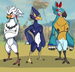 anthro avian birbpan breath_of_the_wild kass_(zelda) nude penis revali teba_(tloz) the_legend_of_zelda