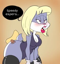 <3_eyes 2023 4_fingers anal anthro ass ass_up bent_over black_clothing black_dress blonde_hair blush breasts brown_body brown_fur bugs_bunny butt_grab clothed clothing clothing_lift crossdressing dialogue dress dress_lift duo face_on_butt femboy fingers fur gloves grey_body grey_fur grey_tail hair half-closed_eyes hand_on_butt handwear hat headgear headwear heart inside jinasault lagomorph leporid lips looking_away looking_pleasured looney_tunes male male/male mammal mouse multicolored_body multicolored_fur murid murine narrowed_eyes open_mouth oral rabbit rimming rodent rule_63 sex short_tail simple_background spanish_text speech_bubble speedy_gonzales tail tan_background tan_hat tan_headwear teeth text the_looney_tunes_show thick_thighs translated two_tone_body two_tone_fur warner_brothers white_clothing white_gloves white_handwear wig