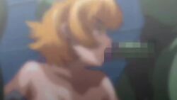 2d animated blonde_hair censored elf_female fellatio female gigantic_breasts igawa_sakura interspecies kunoichi light-skinned_female light_skin male male_monster monster orc orc_male screenshot sound taimanin_(series) taimanin_asagi video