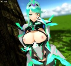 3d big_breasts core_crystal exposed_breasts htr18 pneuma_(xenoblade) tagme xenoblade_(series) xenoblade_chronicles_2